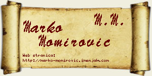 Marko Momirović vizit kartica
